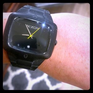 Black Nixon Rubber Player Watch